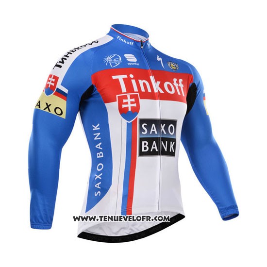 2015 Maillot Ciclismo Tinkoff Saxo Bank Champion Slovaquie Manches Longues et Cuissard